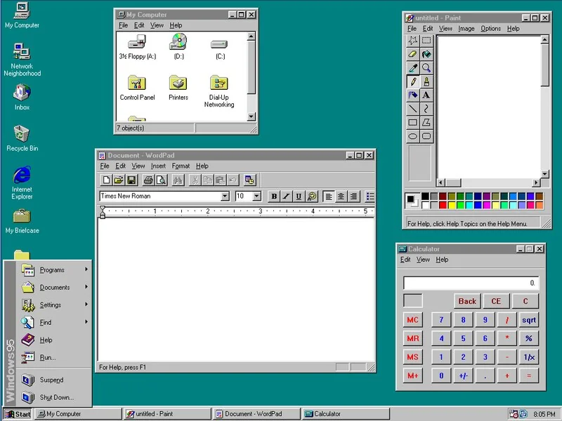 Windows 95 Desktop | Windows 95 was released 15 years ago to… | Flickr